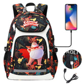 Captain Underpants USB Charging Backpack School NoteBook Laptop Travel Bags